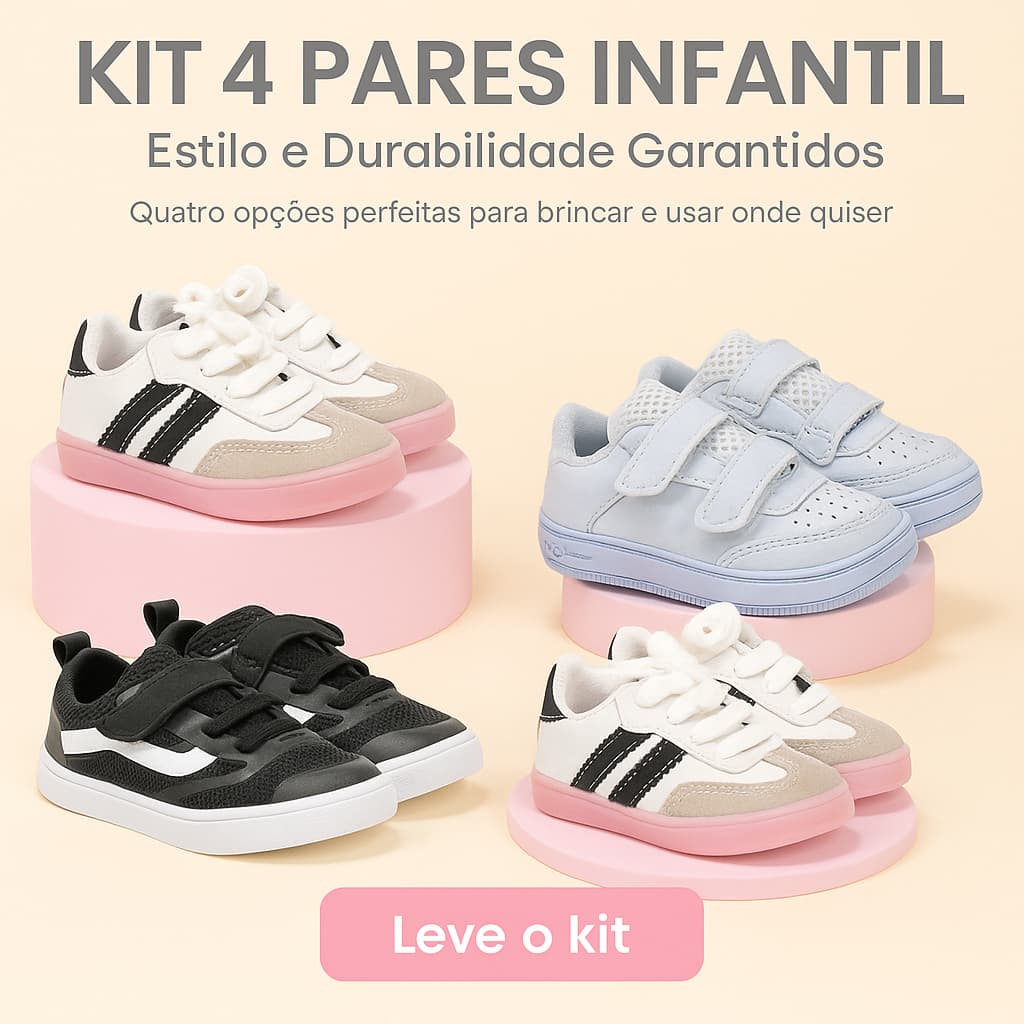 Combo 4 Tênis Infantil Menina - 4 Modelos Para Sua Filha,1 Para Cada Momento 20 ao 27 - LEVE O KIT!