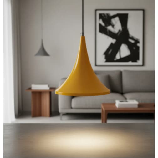 PENDENTE COLIBRI AMARELO E BRANCO 25,8CM INOVE