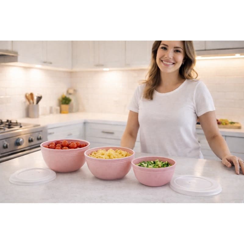 Kit conjunto 3 Potes Organizadores C/ Tampa Multiuso Cozinha Legumes Alimentos