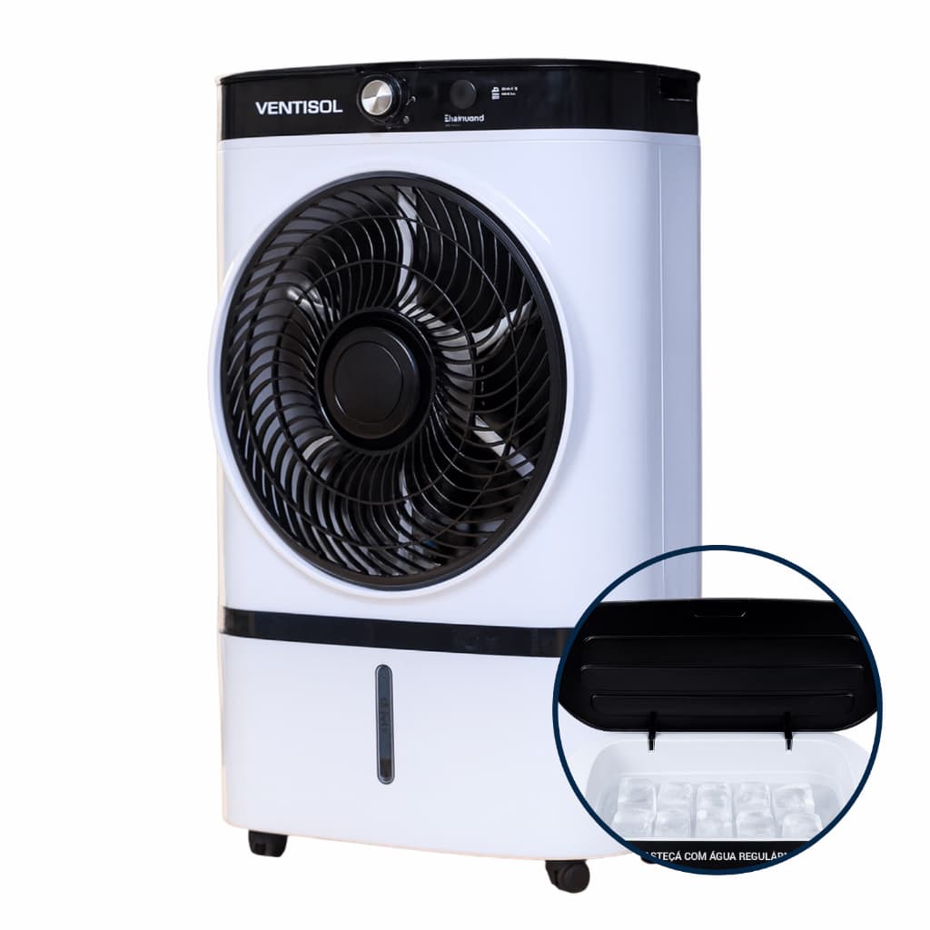 Climatizador De Ar Frio Potente Ventisol 9 Litros Umidificador 65w Ventilador Potente Residencial