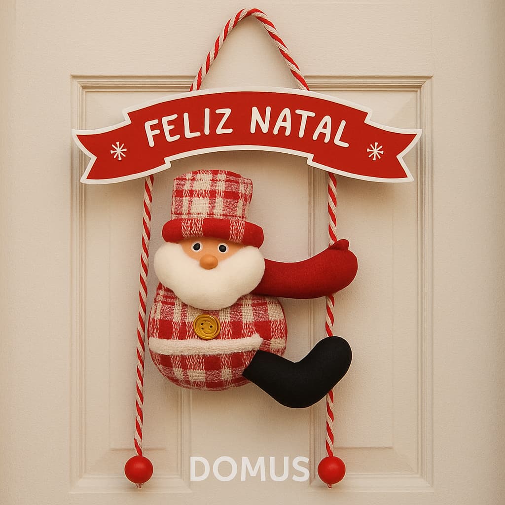 Decoração de Natal Papai Noel Parede Porta Feliz Natal Enfeite Natalino Casa Festa Natalina Vermelho