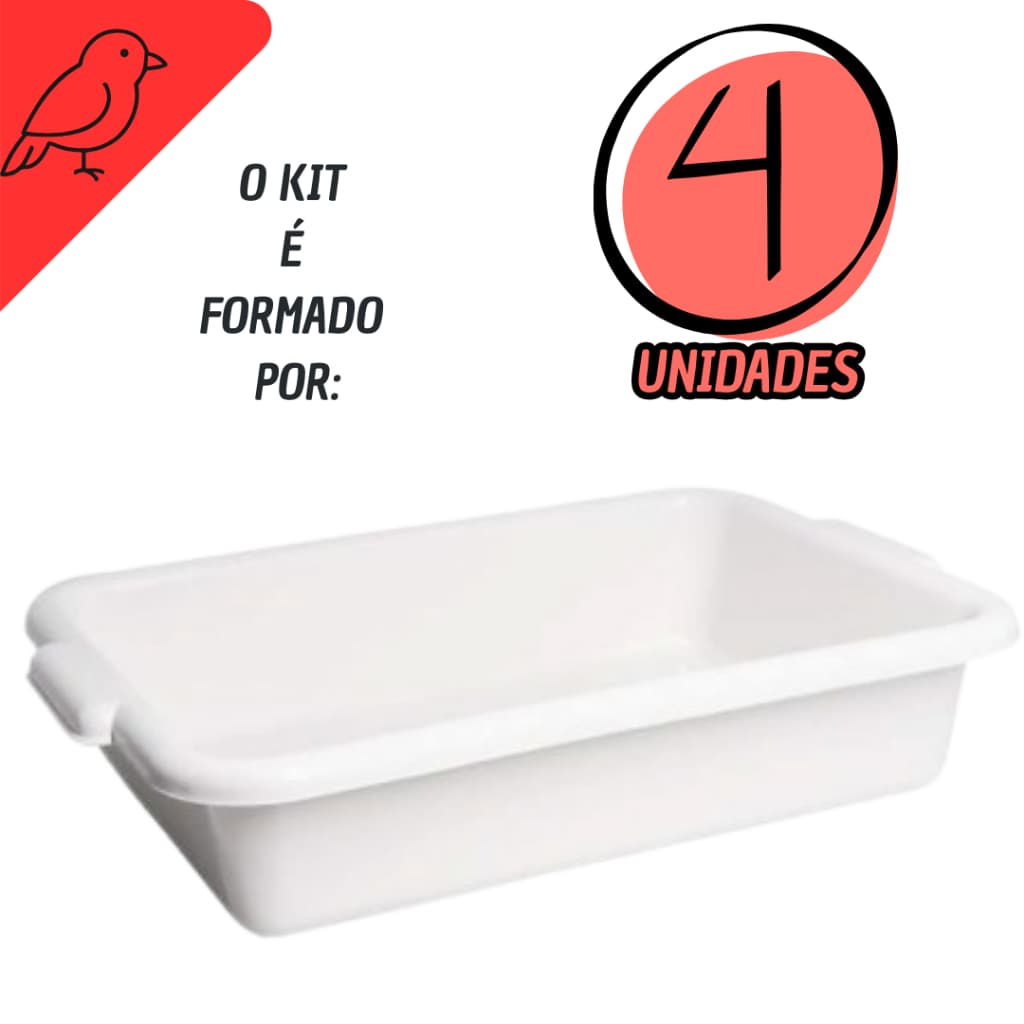 Conjunto Com 4 Bandejas S Tampa Para Carnes E Alimentos Multiuso Para Cozinha Suporte De 4 Litros