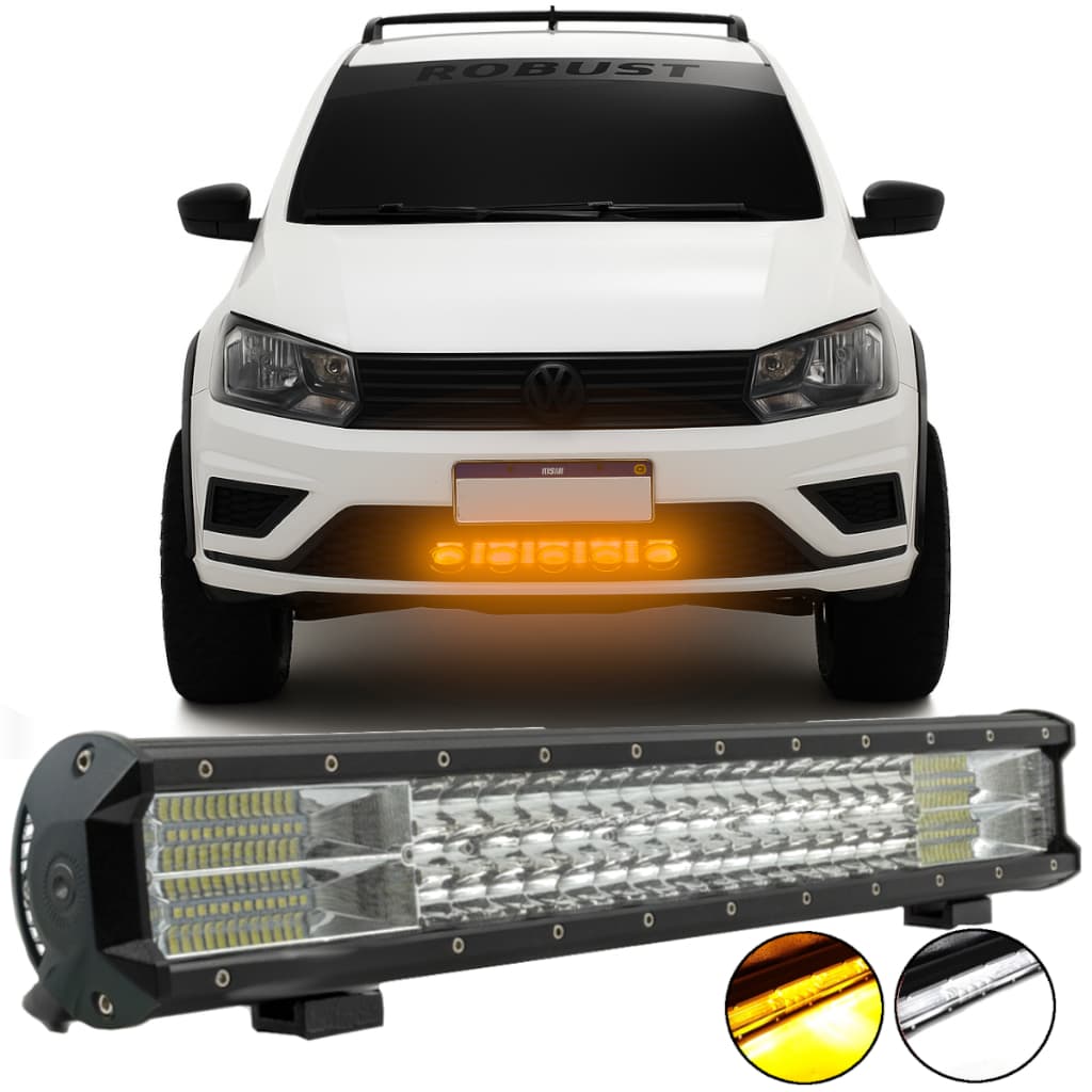 Barra de Led Enfeite Camionete Frente Parachoque Strada Saveiro F250 Hilux S10 Ranger Amarok Fiat Uno Mille Way
