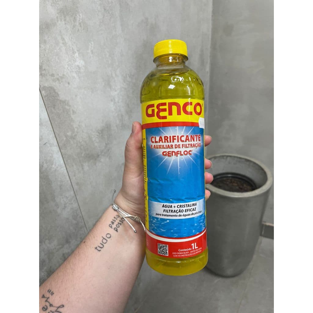 Clarificante e Auxiliar de Filtração Genfloc Genco 1 Litro - Para Piscinas