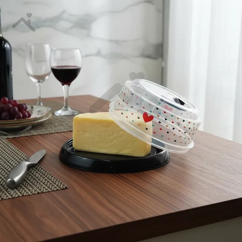 Queijeira com Tampa Rosca e Alça de Plástico para Armazenar e Servir Moderna Cozinha Plasútil