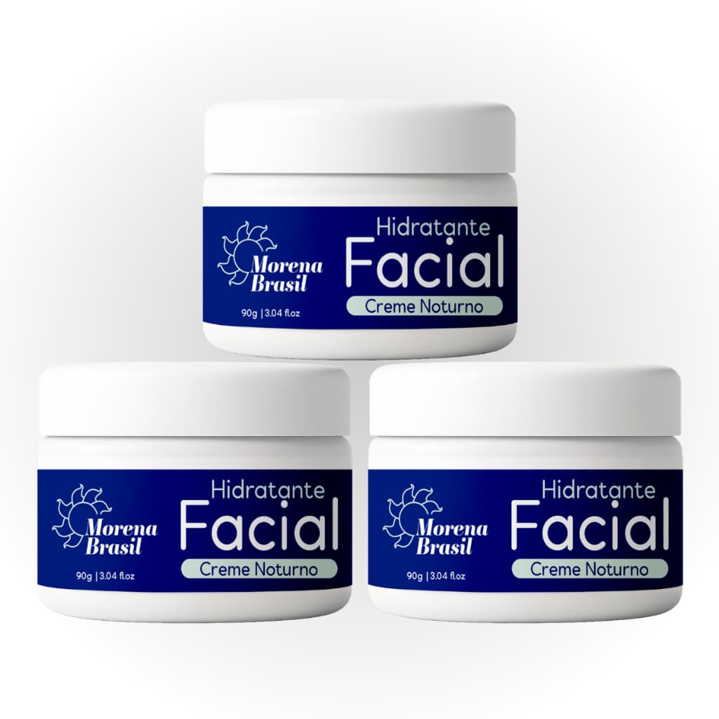 Kit 3X Creme Facial Noturno 5 em 1 Morena Brasil | Hidratação e Renovação Durante a Noite 💙