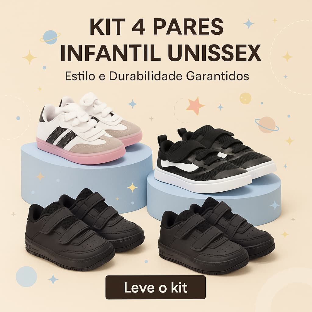 Kit 4 Tênis De Menino e Menina - 4 Modelos Com Estilo e Durabilidade Do 20 ao 27 - LEVE O KIT!