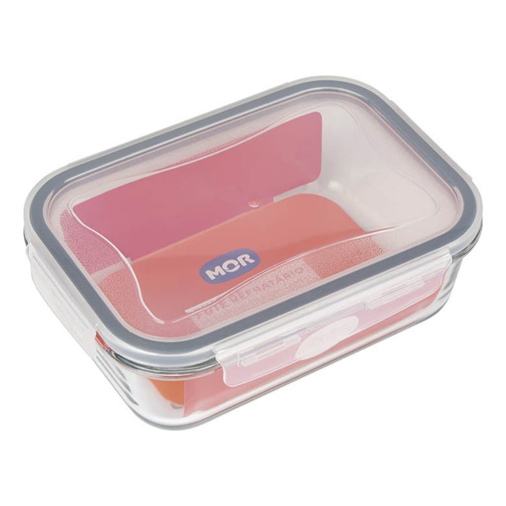Pote Refratário Retangular de Vidro Mor 1 Litro com Tampa Hermética – Ideal para Armazenar Alimentos