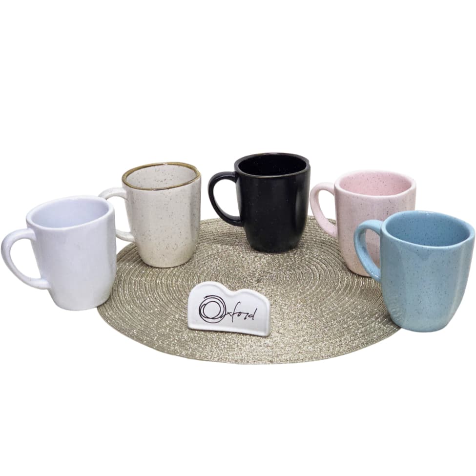 Caneca de Porcelana Oxford Ryo 380ml | Caneca Grande Café Chá | Vulcano Maresia Pink Sand Blue WhiteBay