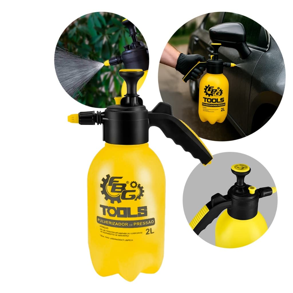 Pulverizador de Pressão 2L Jardinagem e Limpeza Pulverizador Manual 2L para Uso Doméstico Pulverizador 2L Ferramenta par