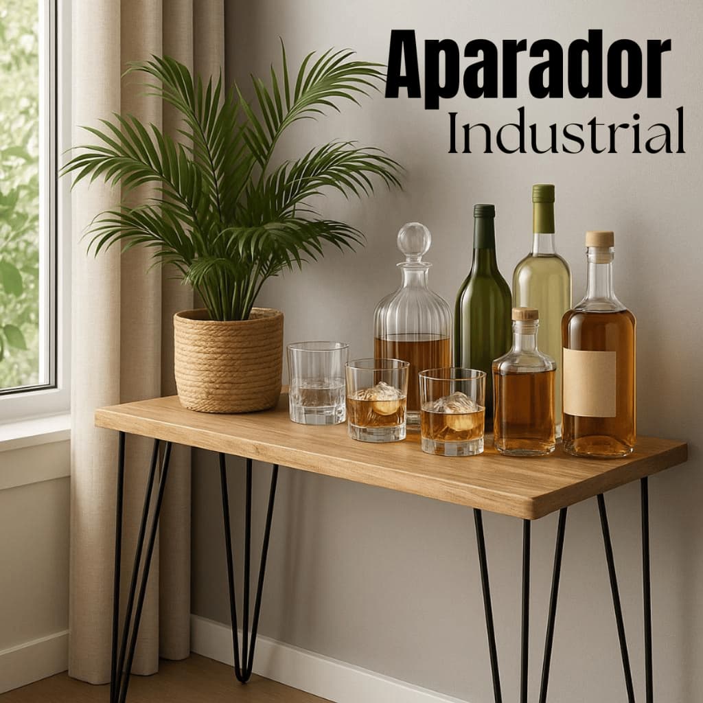 Aparador Sala Hall Industrial Corredor Decoração Premium Pés Modernos