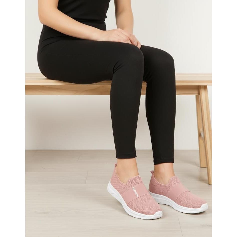 Tênis Fashion Feminino Confortável Leve Calce Fácil Flexível Rose