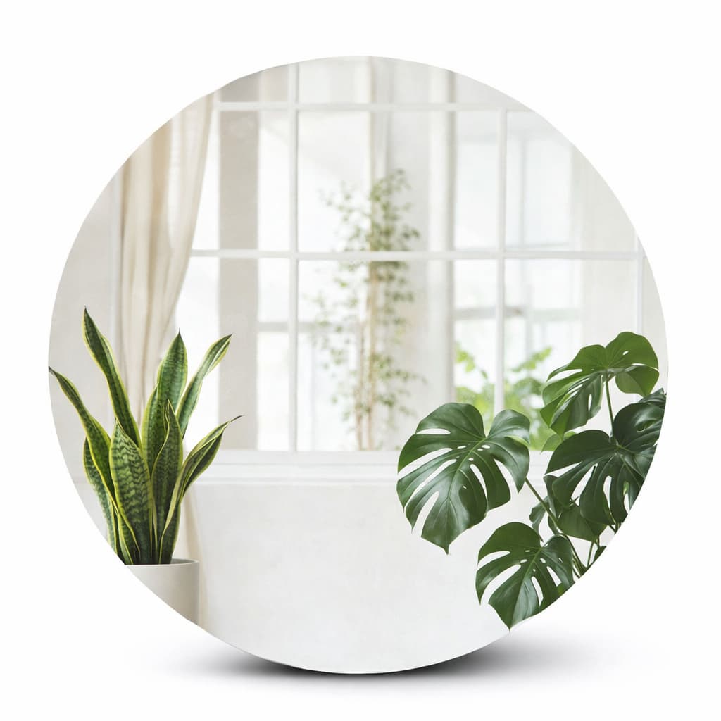 ENVIO FULL Espelho Redondo Lapidado Para Banheiro Sala Quarto 60cm + Kit de Instalação