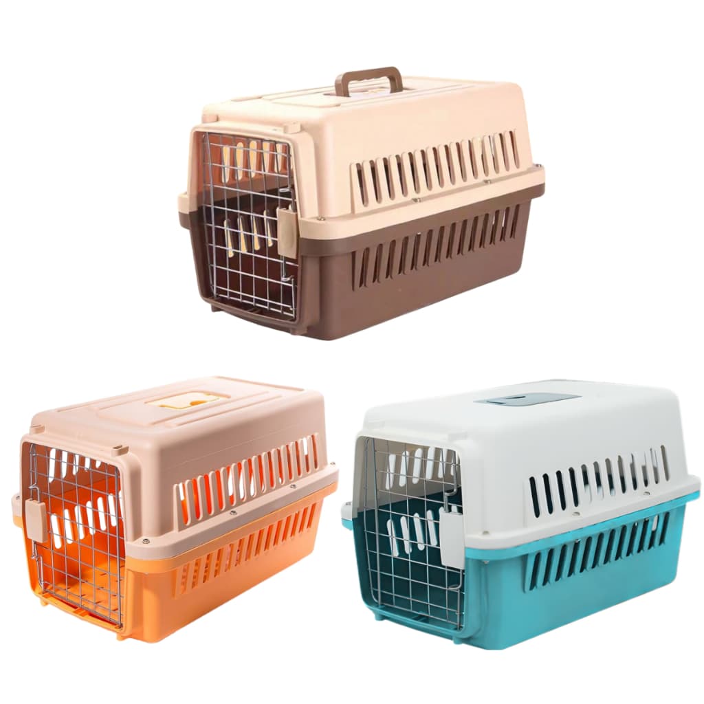 Caixa de Transporte Pet 58x36x35cm Viagem Passeio Cães Gatos