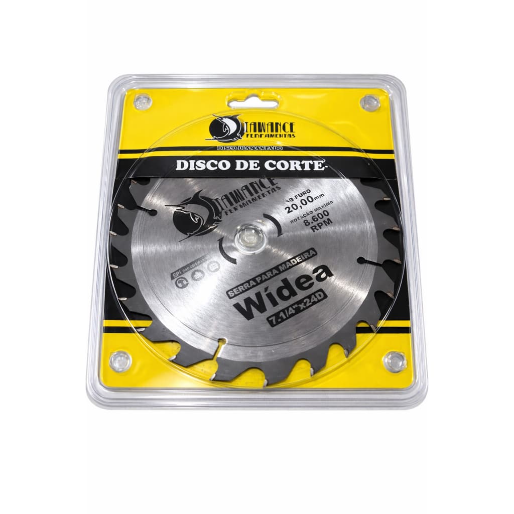 Disco de Serra Madeira 7.1/4" 24d Widea Videa Furo 20mm