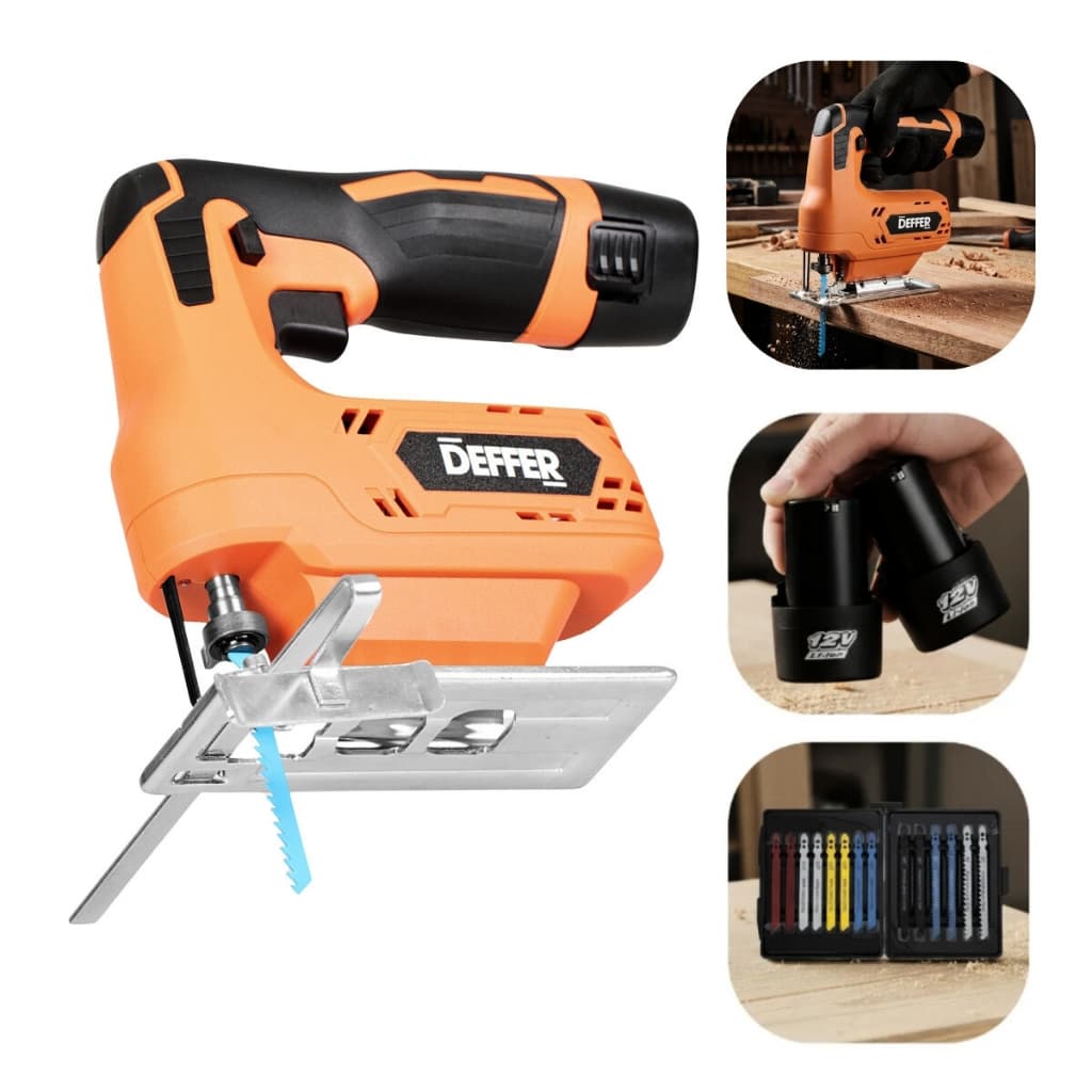 Serra Tico Tico a Bateria 12V Com Kit 14 Serras + 2 Baterias Uso Profissional - DEFFER