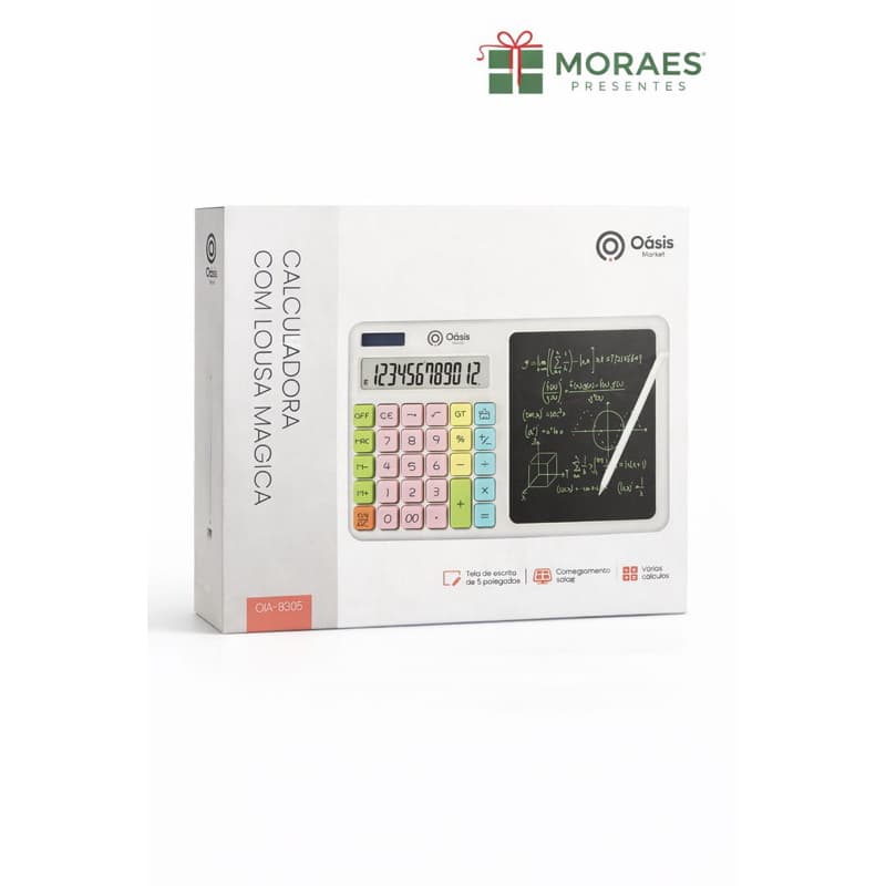 🧮 Calculadora com Lousa Mágica Calculadora + lousa de escrita reutilizável