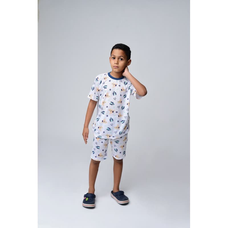 Kit Pijamas Menino Infantil – Camisetas e Bermudas Sortidas Confortáveis