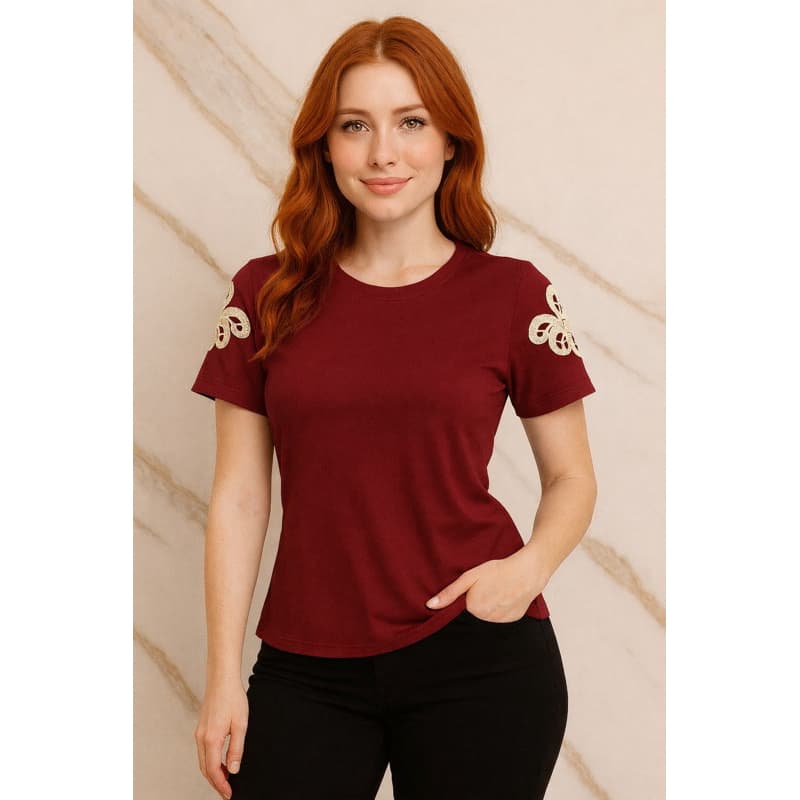✨ Blusa Casual Elegante com Bordado de Borboleta nas Mangas em Diversas Cores, no Tacido Algodão, Tamanhos P, M, G, GG ✨