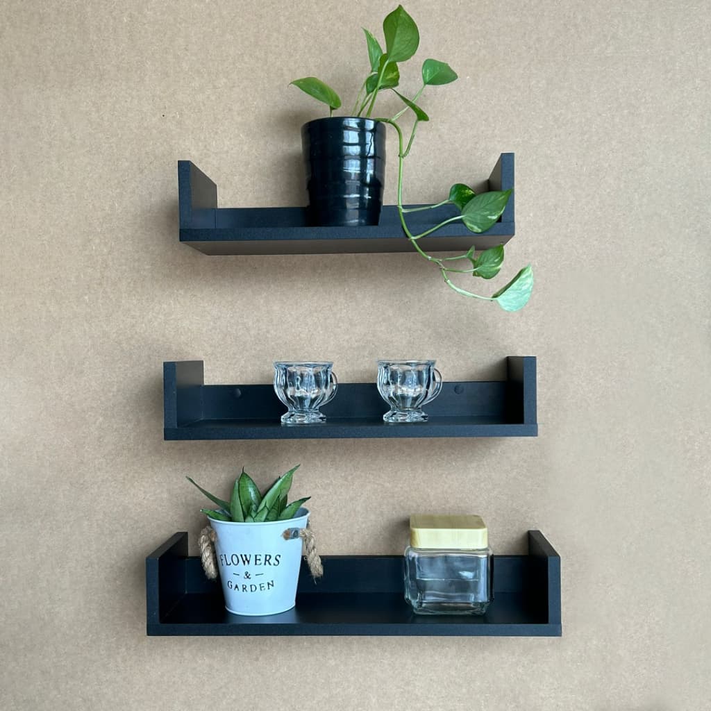 Kit 3 Prateleiras Nicho Modelo U MDF Para Organização e Decoração de Ambientes