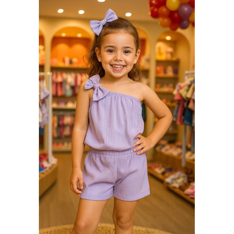 conjunto ladinho laço + short + laço