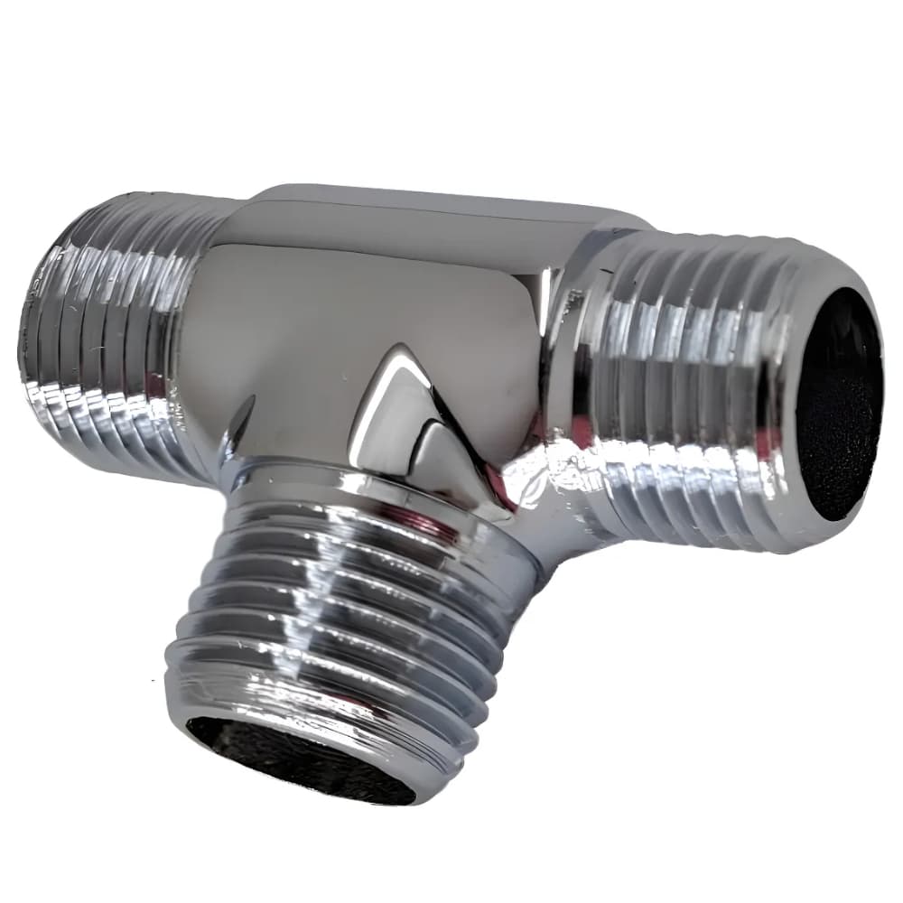 Tee Adaptador Macho  de 1/2'' Cromado Para ligação de Torneira Misturador / ou Torneira e Filtro