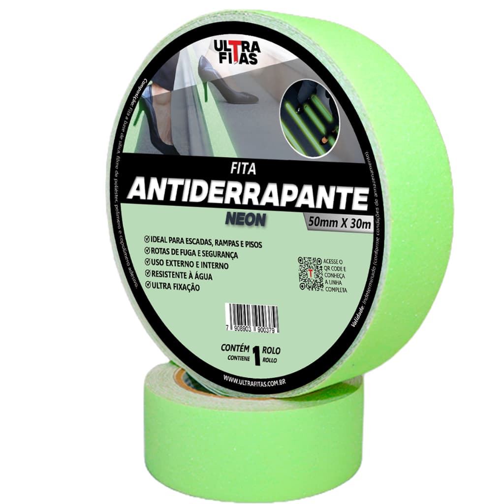 Fita Antiderrapante 50 mm X 30 Metros - Neon Vagalume