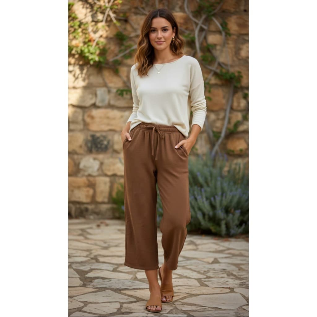 Calça Pantalona Feminina Elegante Cintura Alta Moda Social Elegante