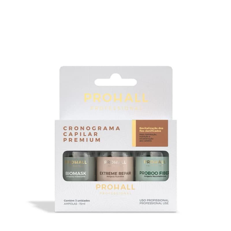 Kit Cronograma Capilar Premium com 3 Ampolas