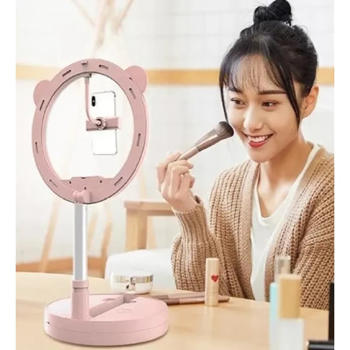 Ring Light LED Dobrável com Orelhinhas  26cm – Luz Perfeita para Selfie, Vídeo e Maquiagem   pronta entrega