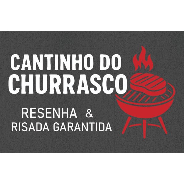Tapete Personalizado para Porta, Sala e Entrada – Antiderrapante 60x40 cm – “Cantinho do Churrasco”