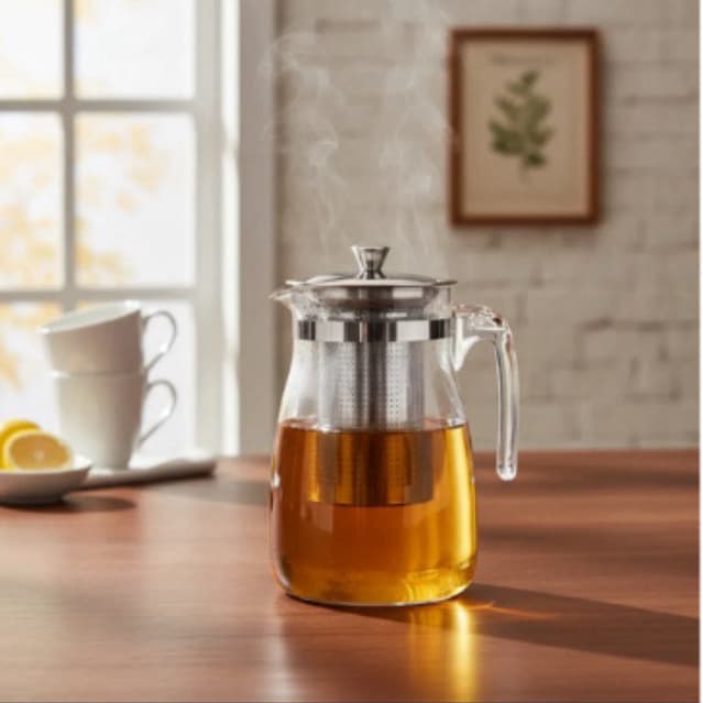 Chaleira Com Infusor De Vidro 950 ML (NÃO VAI AO FOGO) Para Chá Bule
