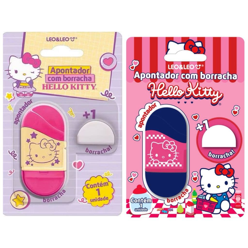 Apontador C/ Depósito E Borracha Hello Kitty Blister - Leo&Leo