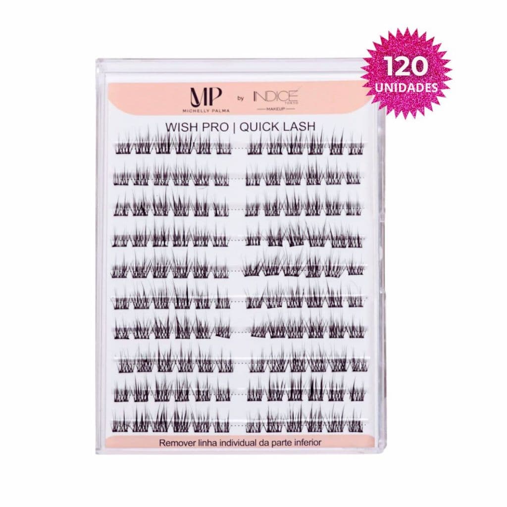 KIT 120 CÍLIOS QUICK LASH WISH PRO MICHELLY PALMA CÍLIOS POSTIÇOS