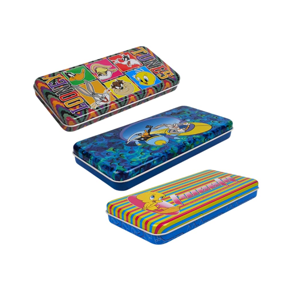 Estojo Escolar De Lápis de Lata Vintage Looney Tunes Piu Piu Frajola Pernalonga