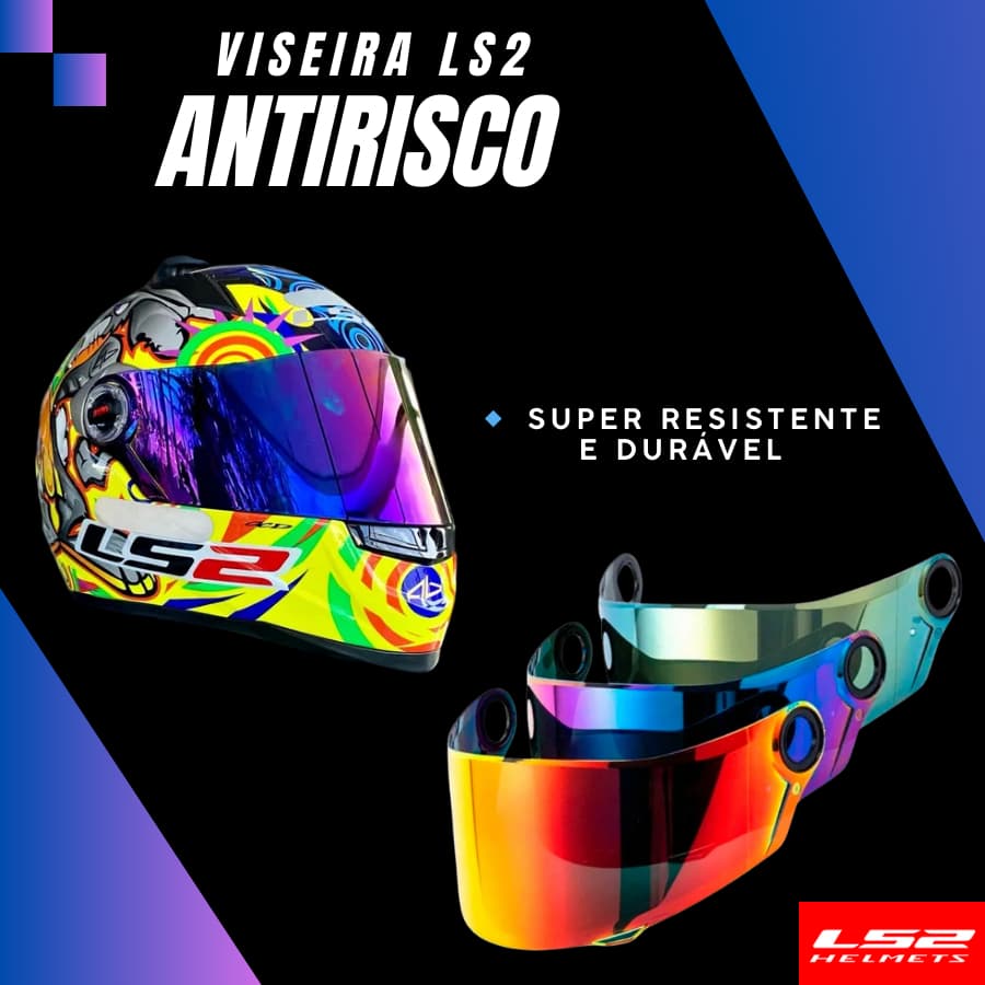 Viseira Antirisco Ls2 Ff358 Ff396 Fw3 Gt Camaleão Espelhada