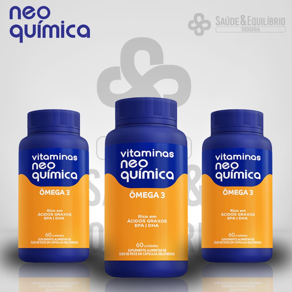 Vitamina Ômega 3 Neo Química  EPA + DHA  Suplemento de Óleo de Peixe