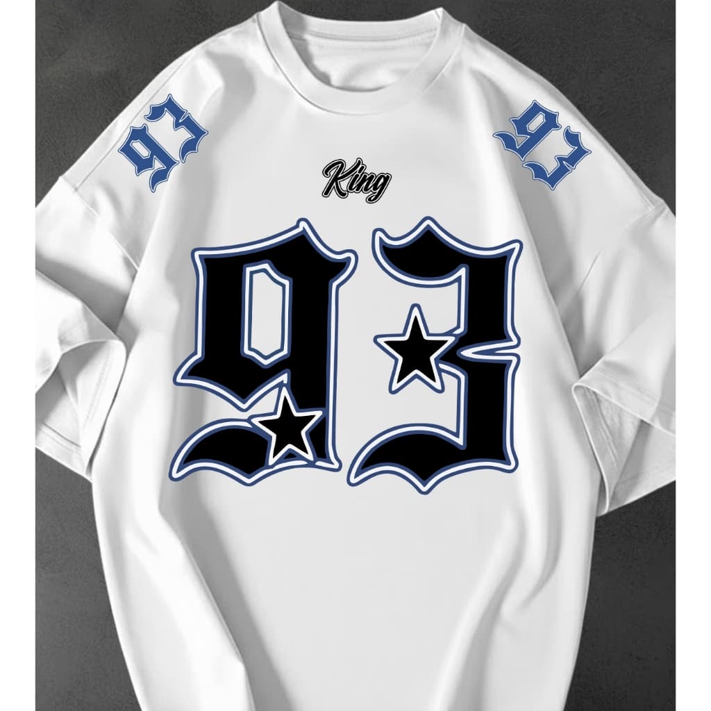 Camiseta Feminina Numero 93 Estampa Streetwear Oversized Estilosa Urbana Algodão Premium Lançamento