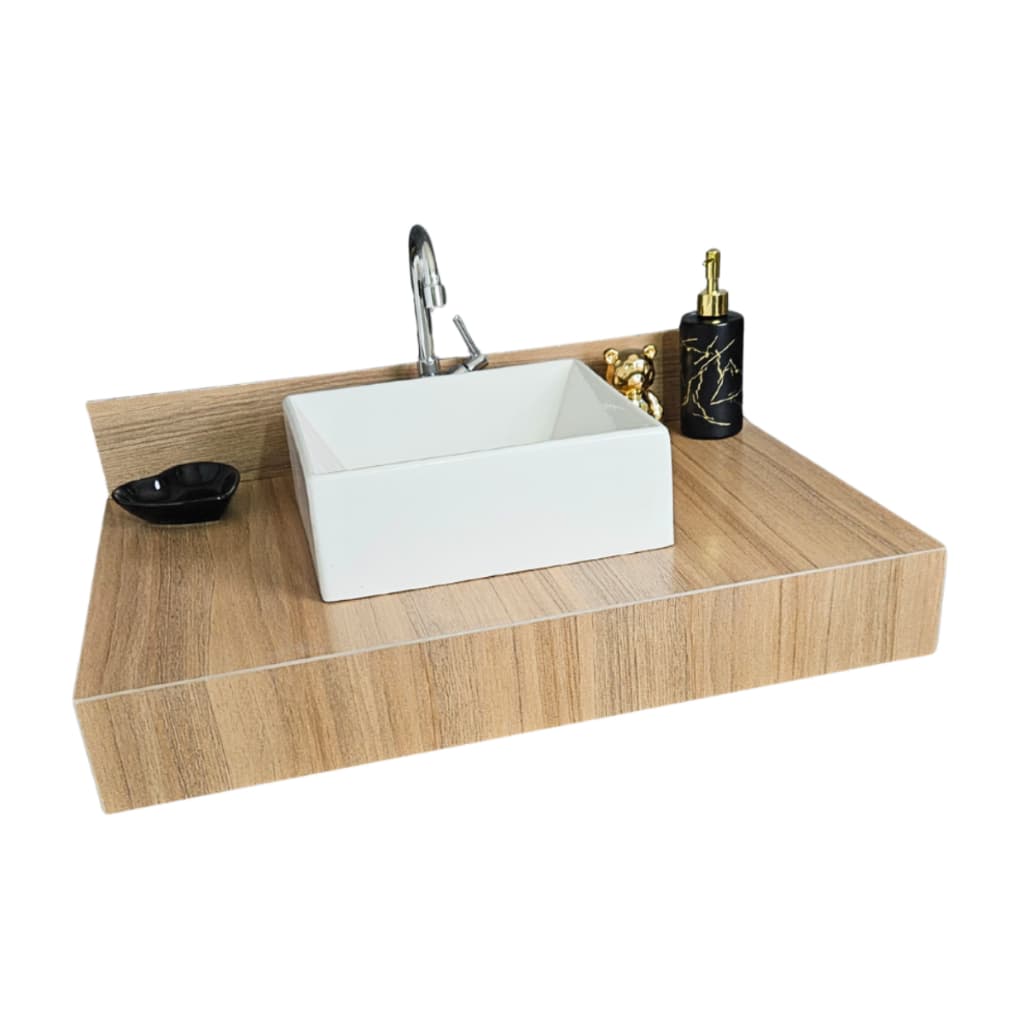 Bancada 100% Porcelanato Amadeirada p/ Banheiro 70x45 Promoção Imperdível!