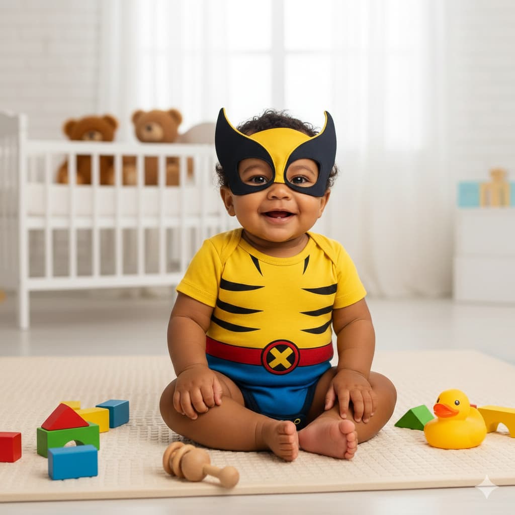 Body Bebê Mêsversário Temático Do Wolverine Super Confortável Linha Premium