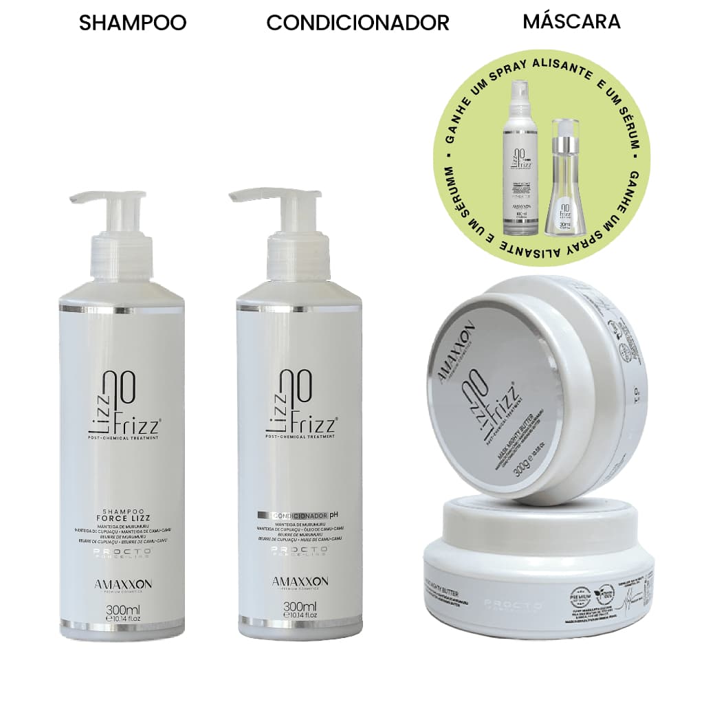 Kit Amaxxon Pós Química - Anti Frizz & Hidratação Completa + 2 Brindes