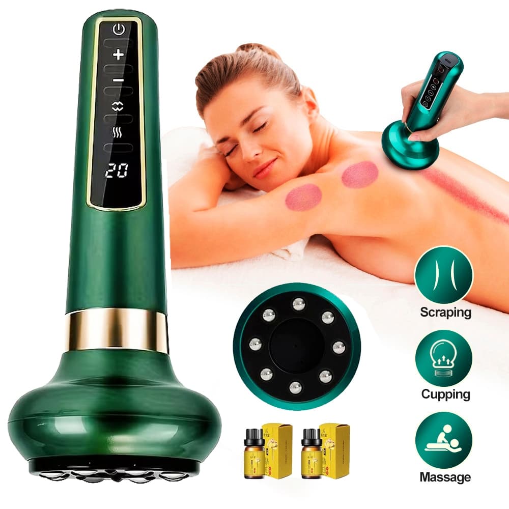Massageador A Vácuo Sucção Elétrica Com Aquecimento Recarregável USB Vacuoterapia 12 Níveis