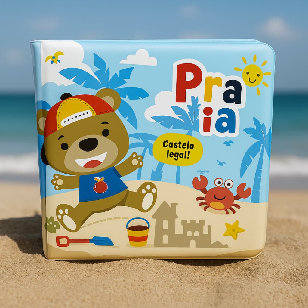 Livro de Banho Infantil Praia Castelo Legal | Brinquedo Educativo Educação Infantil Aprendizado Bebê