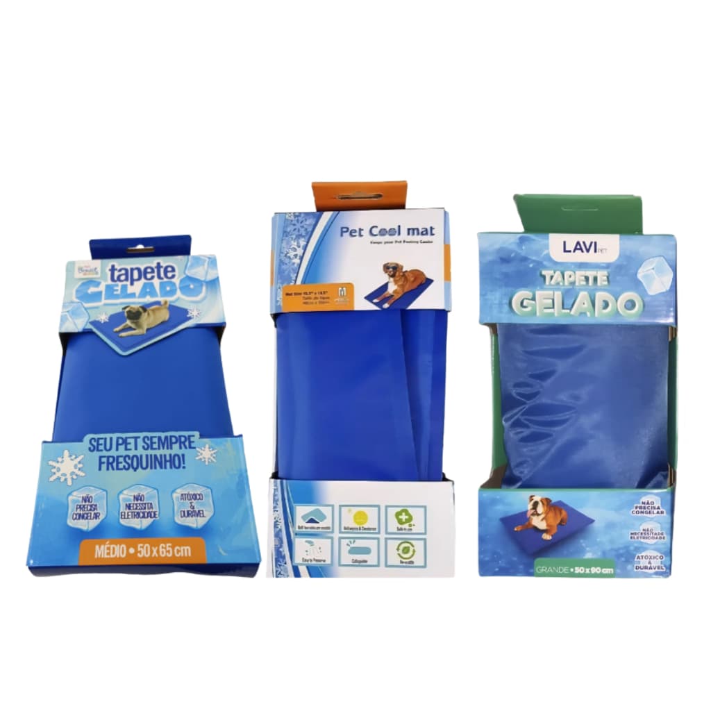 Tapete Gelado Colchonete Cama Pet Refrescante para Cachorros e Gatos Antitérmico Resistente