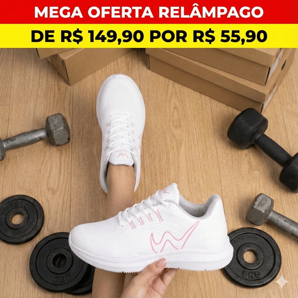 Tênis Feminino Esportivo Academia Corrida Confortável Leve e mácio casual barato envio rápido mulher na moda fitnes