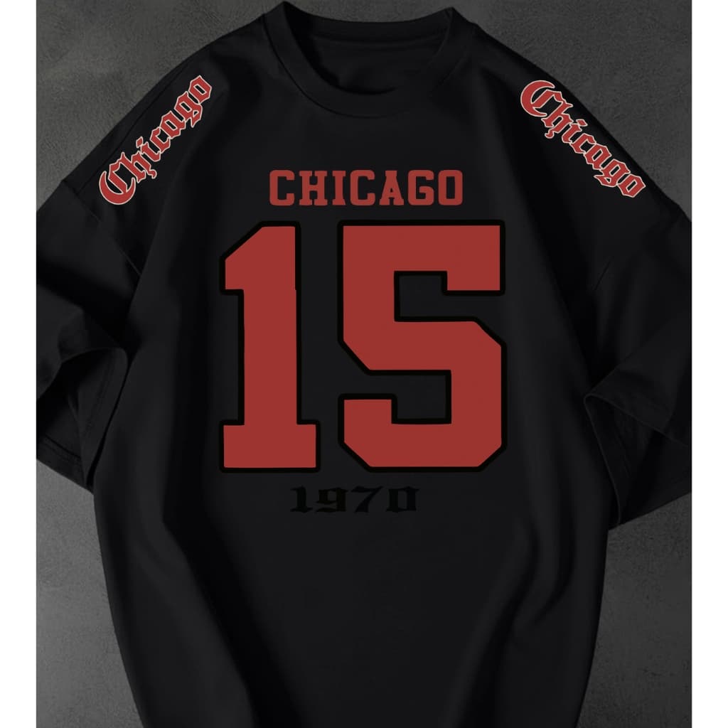 Camiseta Feminina Chicago Tshirt 15  Estampada Streetwear Oversized Estilosa Casual 100% Algodão