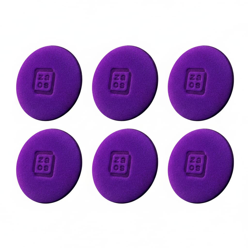 Zacs Kit 6 Aplicadores de Espuma para Estética Veicular Roxo Pequeno 9,5x2cm