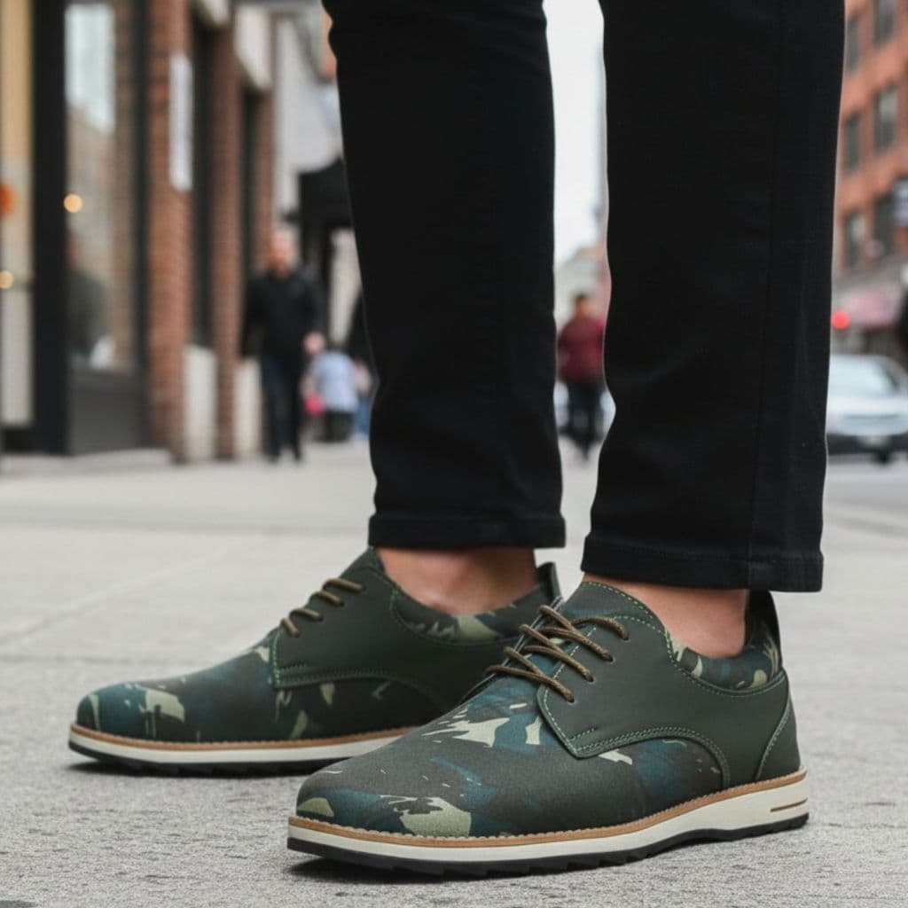 Sapatenis Masculino Sola Borracha Couro Sintético Oxford Elegante Durável Derby Confortavel Casual Presente Dia Dos Pais
