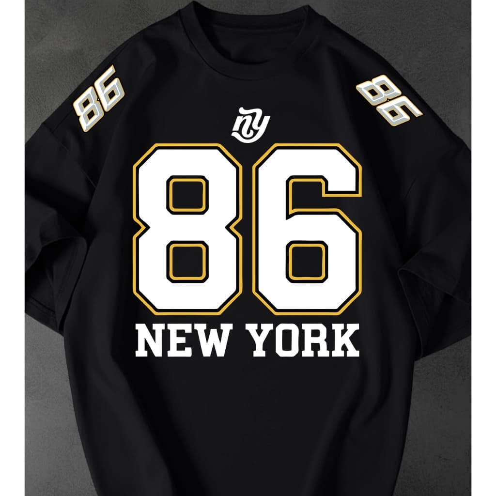 Camisetão Feminina New York 86 Estampa Streetwear Oversized Estilosa Urbana Algodão Camiseta Tshirt