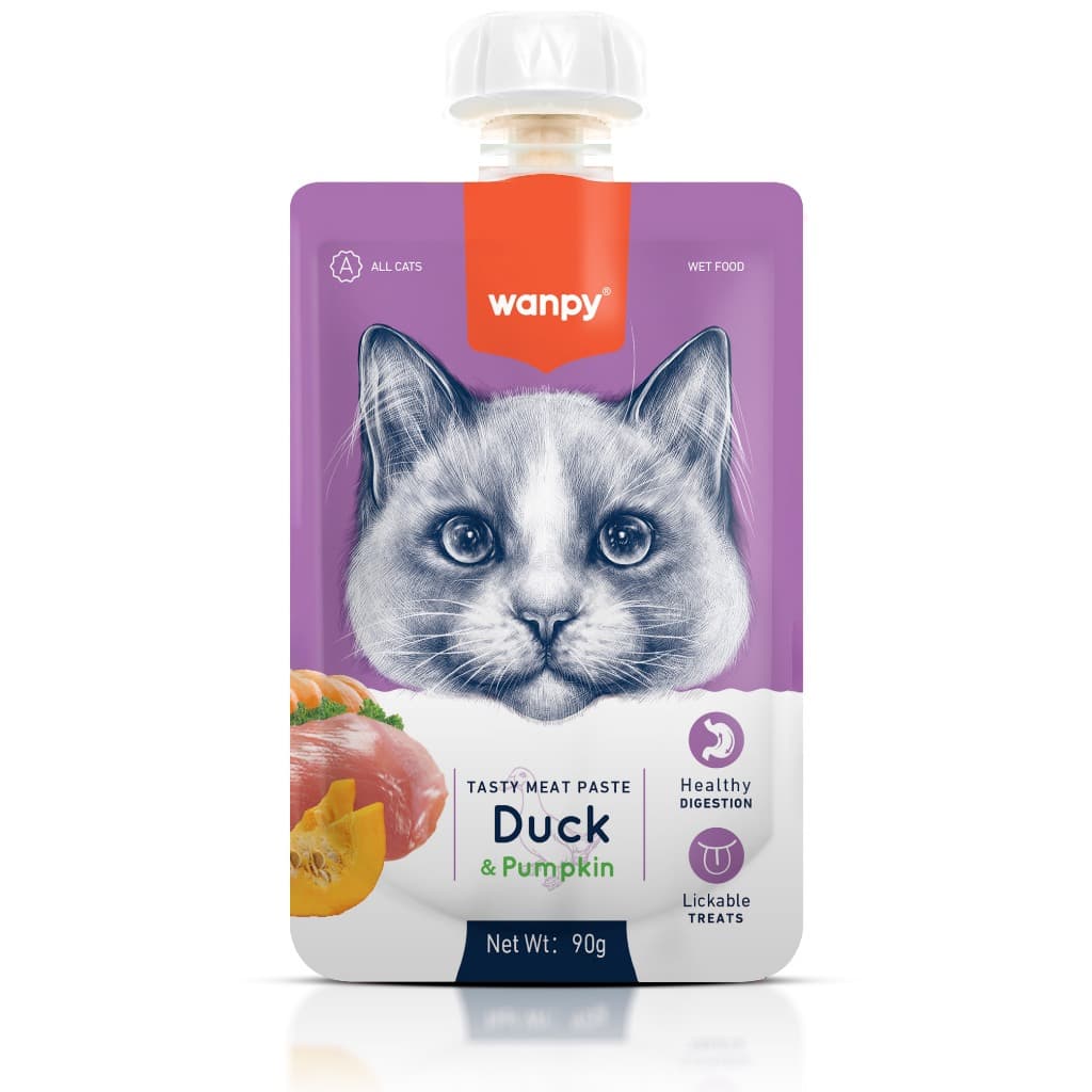 Truly Wanpy Petisco Creamy para Gatos Sabor Pato e Abóbora 90g